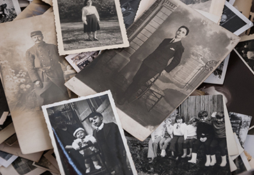 Black and white photos laid out, looks like they were taken a long time ago
